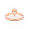 14K Rose Gold 1.5ct Pear Cut Lab Diamond Twist Pave Ring