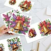 6PCS DIY Diamond Art Greeting Cards Christmas Bell Congratulations Cards & Gift