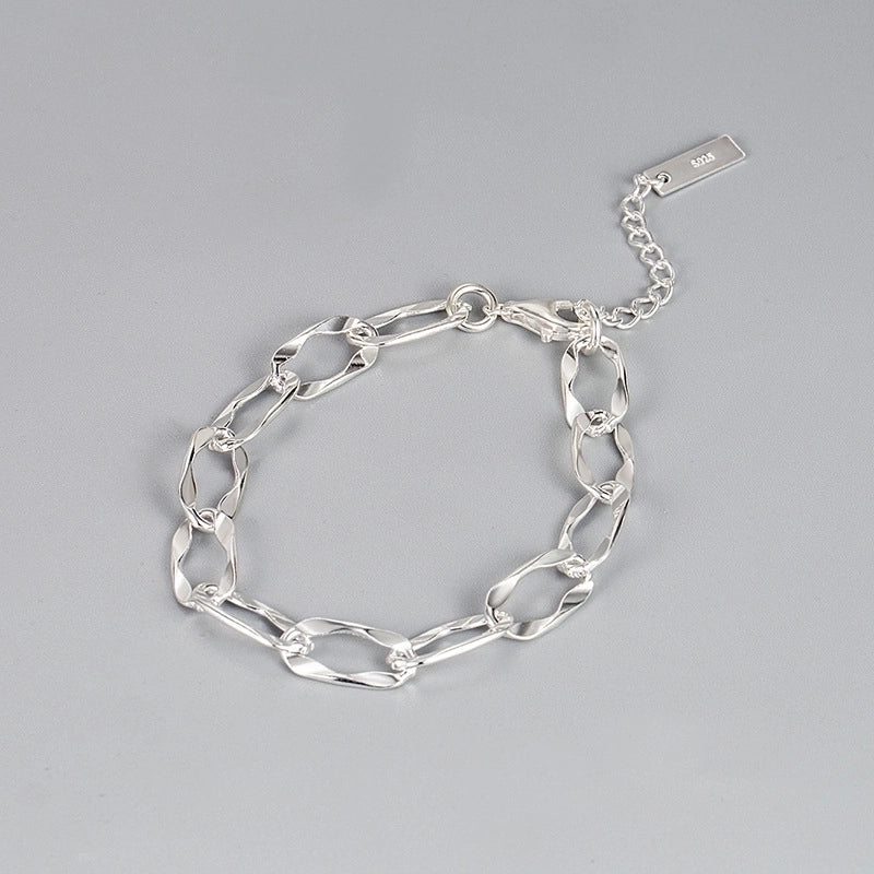 925 Sterling Silver Bracelets Casual Modern Style Minimalist