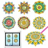 6 PCS Gem Art DIY Craft Kits Mandala Diamond Painting Window Stickers Kit