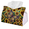 Sunflower Butterfly DIY PULeather Diamond Painting Tissue Box for Adults Beginners Gem Art Painting Napkin Holder for Living Room Bedroom Bathroom Table Decor