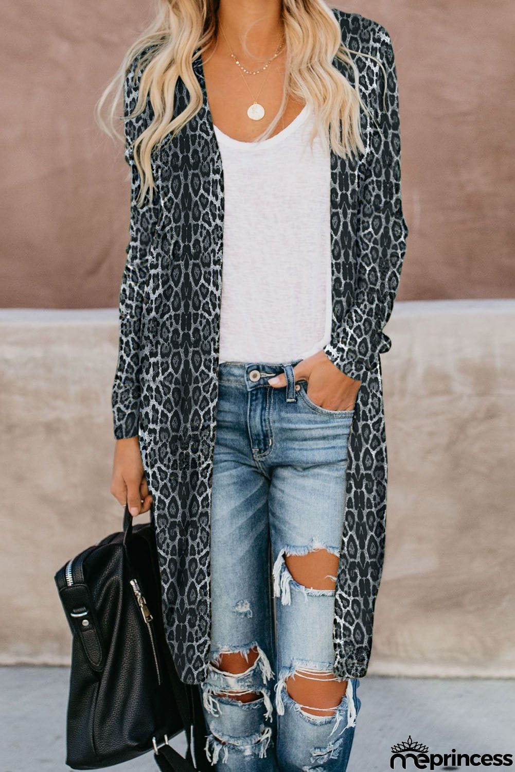 Print Long Cardigan