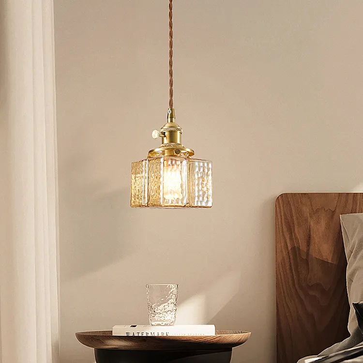 Vintage Glass Clear Dining Room Pendant Light