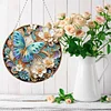 (Upgrade Size)DIY Double Sided Effect Diamond Painting Hanging Pendant Kit (Flower Butterfly)