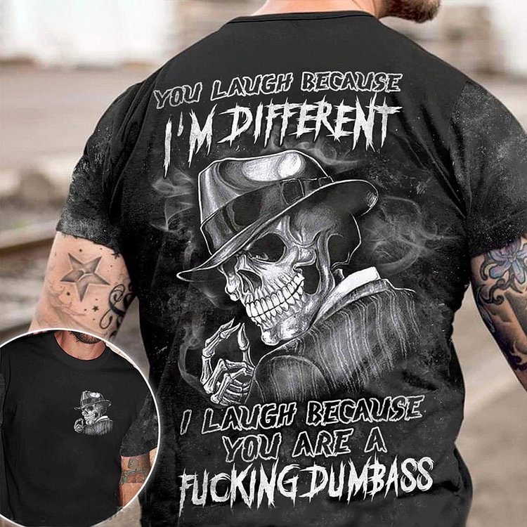 You Laugh Because I'M Different Skull Mens Short Sleeve Shirt