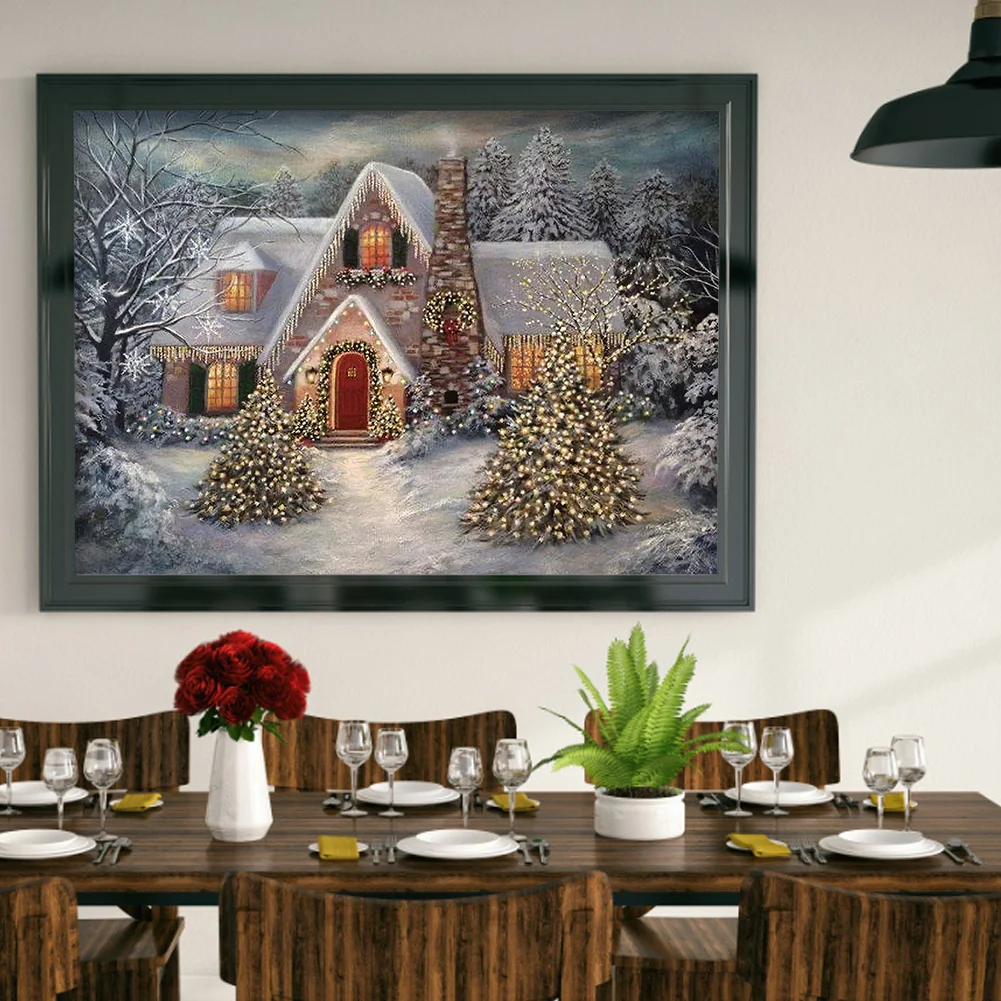 Diamond Painting - Full Round Drill - Snow House(70*50cm)