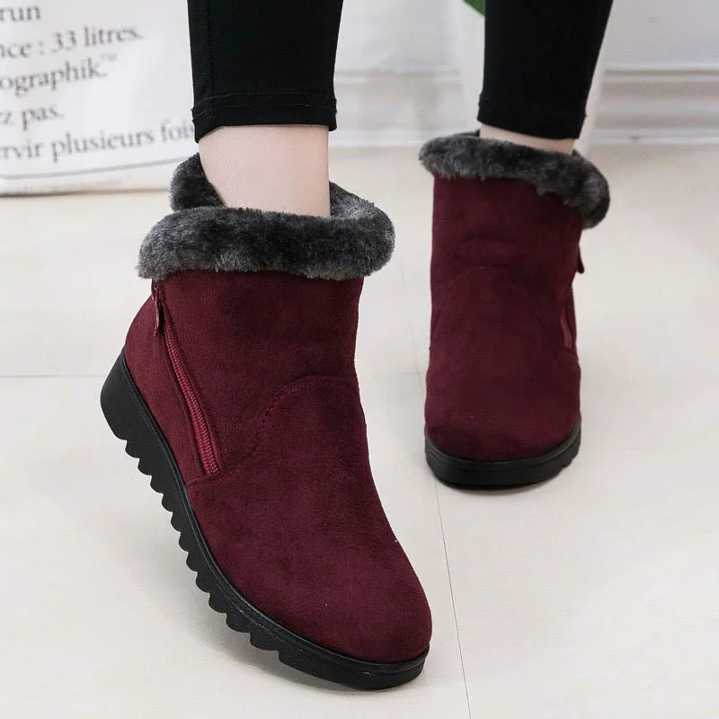 Winter ankle boots women shoes 2021 new fashion non-slip warm plush zipper Casual shoes woman snow boots Dropshipping