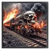 Skeleton Train-11CT Stamped Cross Stitch 40*40cm/15.75*15.75in