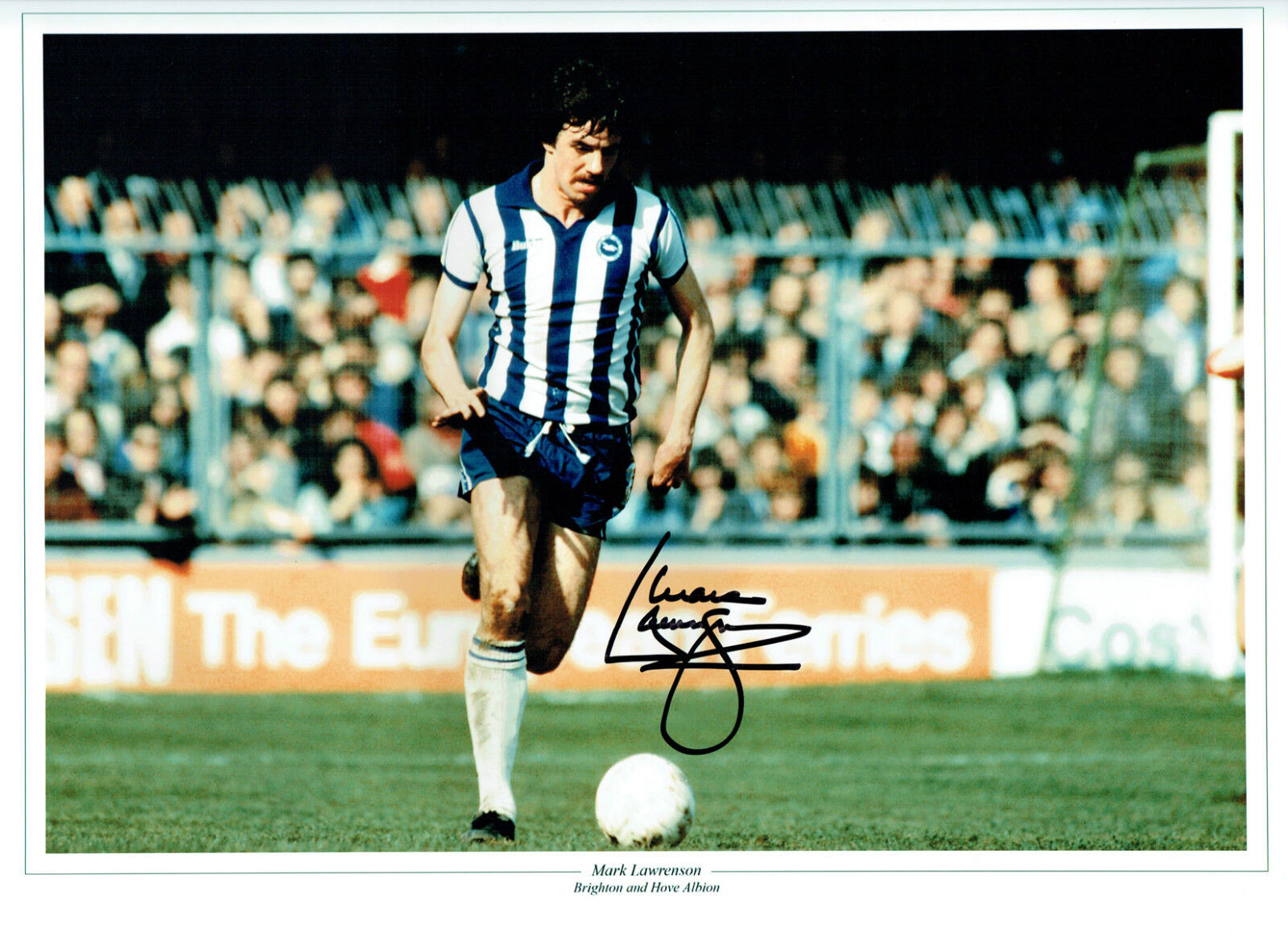 Mark LAWRENSON Brighton & Hove Albion Signed Autograph 16x12 Photo Poster painting AFTAL COA