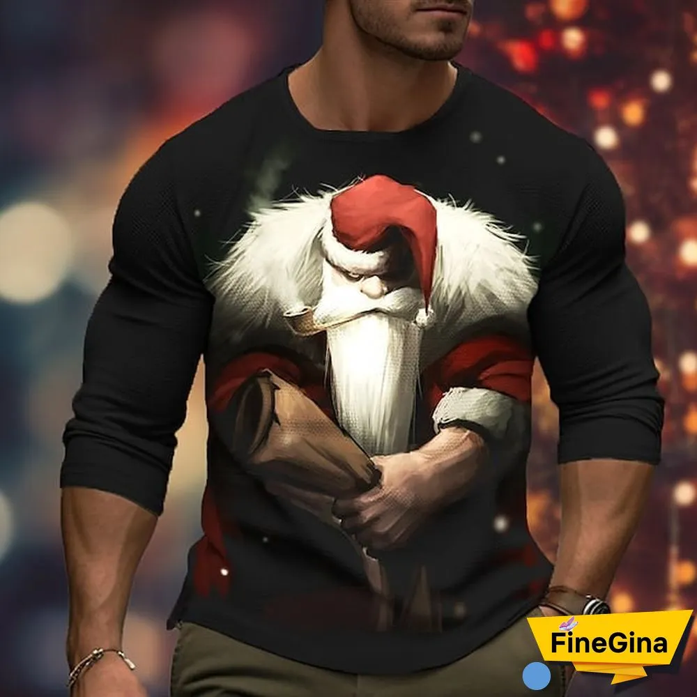 Men's Vintage Santa Print T-Shirt