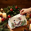 Santa Claus DIY Pearl Diamond Painting PU Cover Tissue Holder Kit Pearl Art Painting Decoration for Home & Gifts