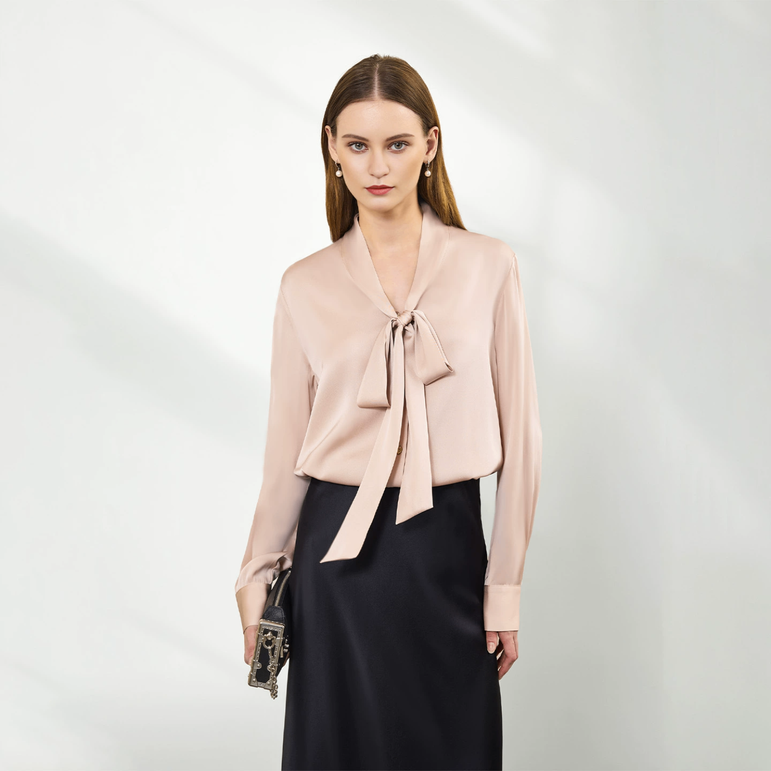 19mm Elastic Georgette Mulberry Silk Office Shirt for Women REAL SILK LIFE