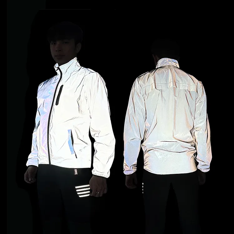 thumbnail image 2 of WOSAWE Men's Full Reflective Windproof Bicycle Jacket – High Visibility MTB Cycling Coat (Size L) 2 of 4