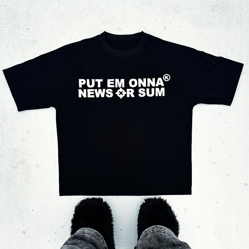 Sopula Put Em Onna News Graphic Cotton T-Shirt - SOPULA
