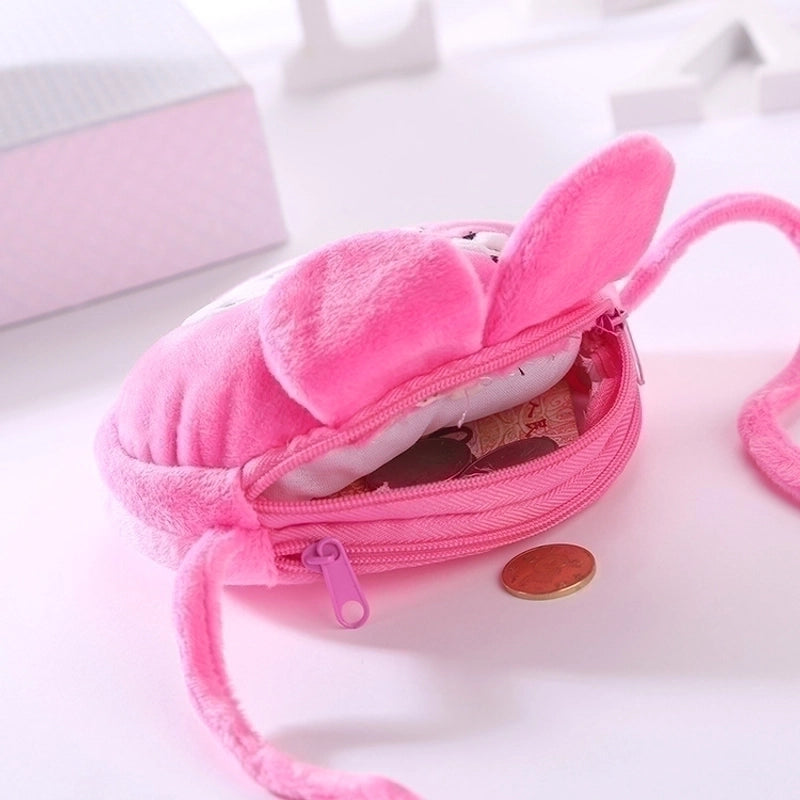 Kid’s Small Plush Rabbit Cat Elephant Cute Zipper Crossbody Bag