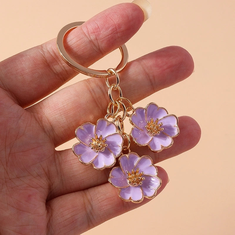 Cute Sweet Flower Alloy Keychain