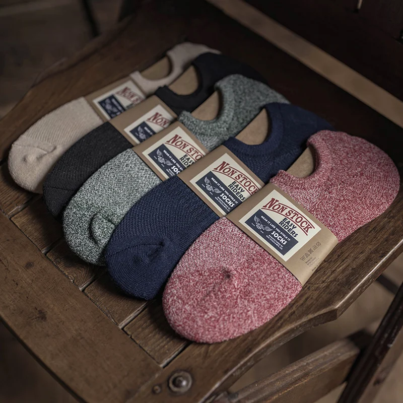 Solid Color Low Top Cotton Terry Bottom Crew Socks