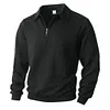 Men's Cable Knit Quarter Zip Polo Sweatshirt &ndash; Lapel Collar Long Sleeve Casual Pullover by Inlyline