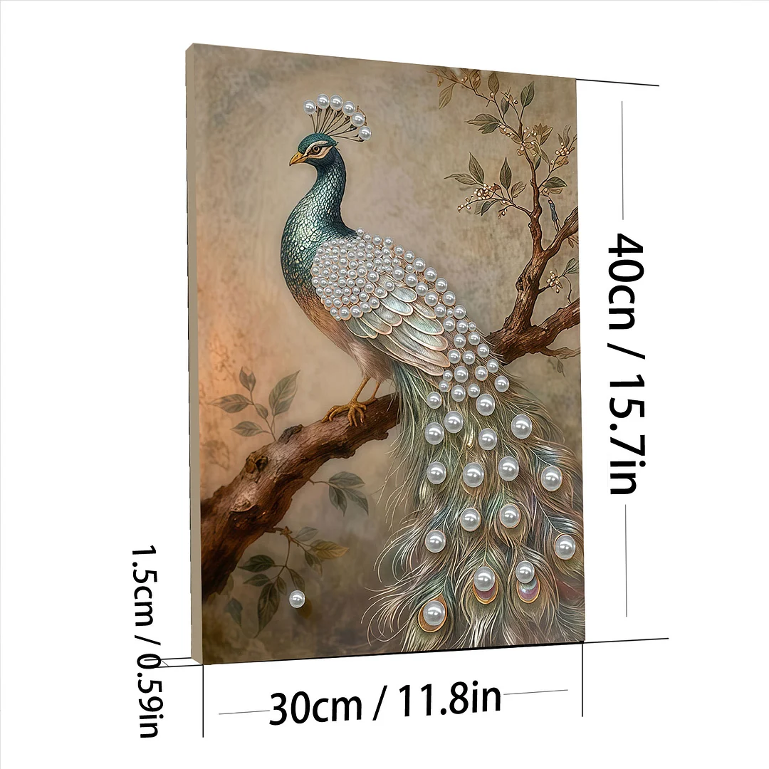 Peacock - DIY Pearl Diamond Art Kit With Frame 30*40cm