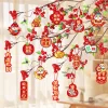 Spring Festival CNY Blessings Plant Flower Hanging Paper Decors