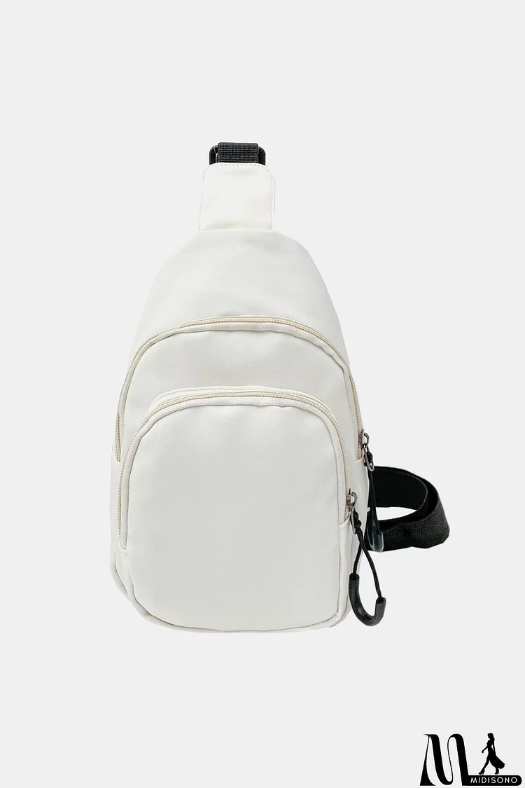 Contrast Strap Nylon Sling Bag