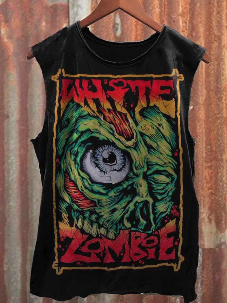 Unisex Retro Rock Print Casual Sleeveless T-Shirt / Rvogue / Rvogue