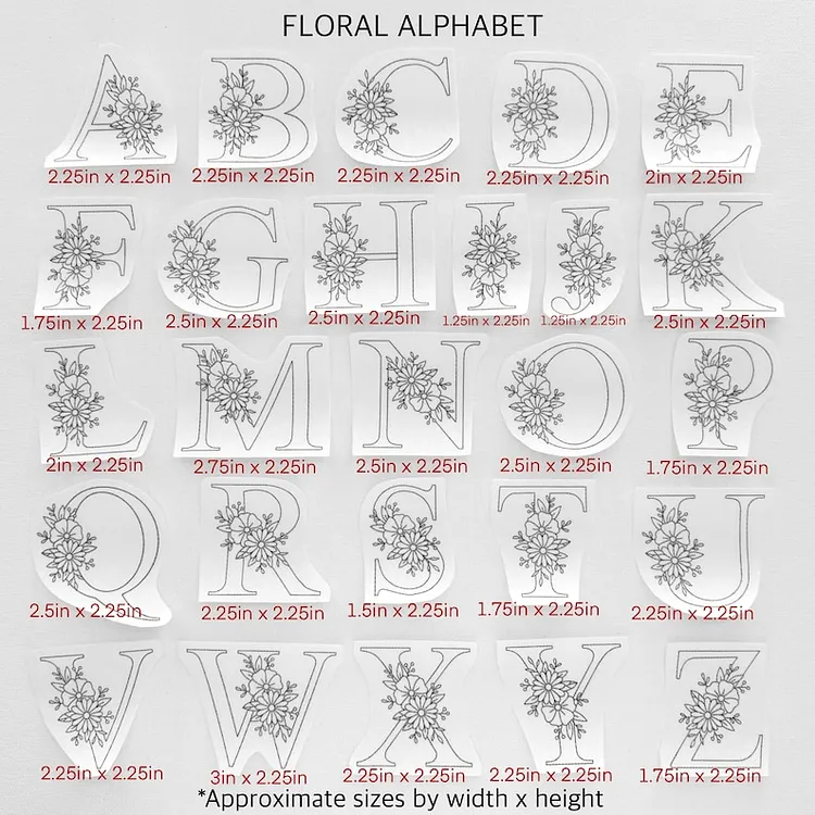 Alphabet hand embroidery pattern