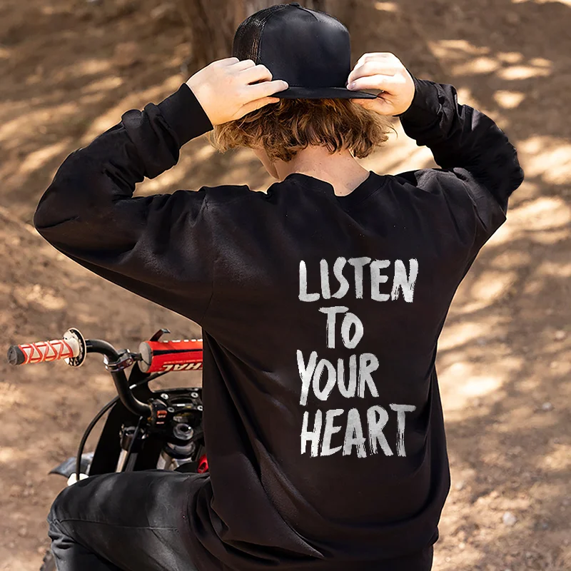 Listen To Your Heart Printed Men's long-sleeved T-shirt