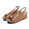 Women's round head fish mouth wedge sandals