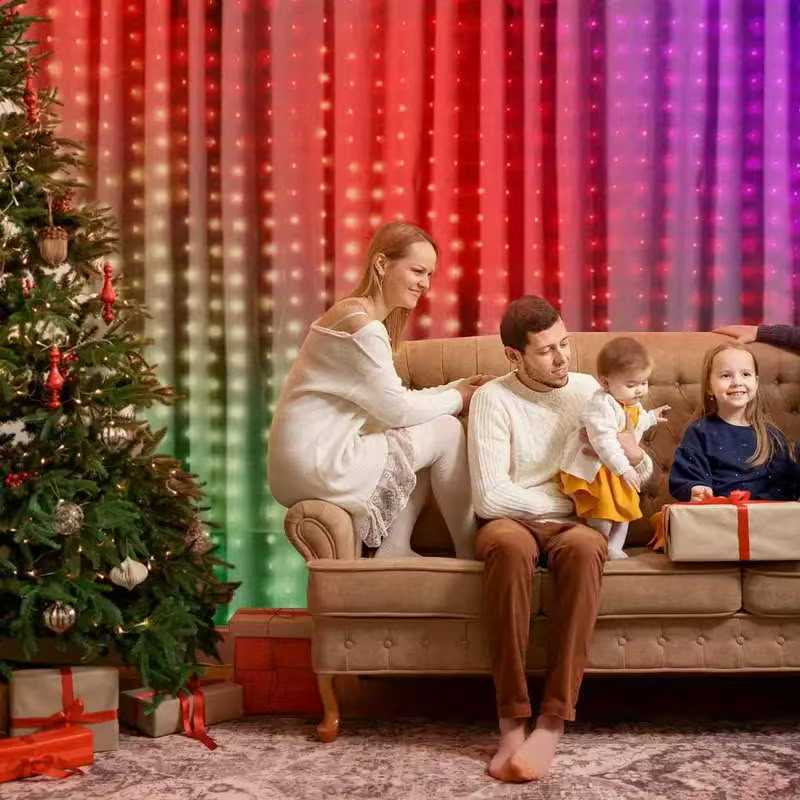 Tegooe Smart RGBIC LED Curtain Lights with Bluetooth App Control