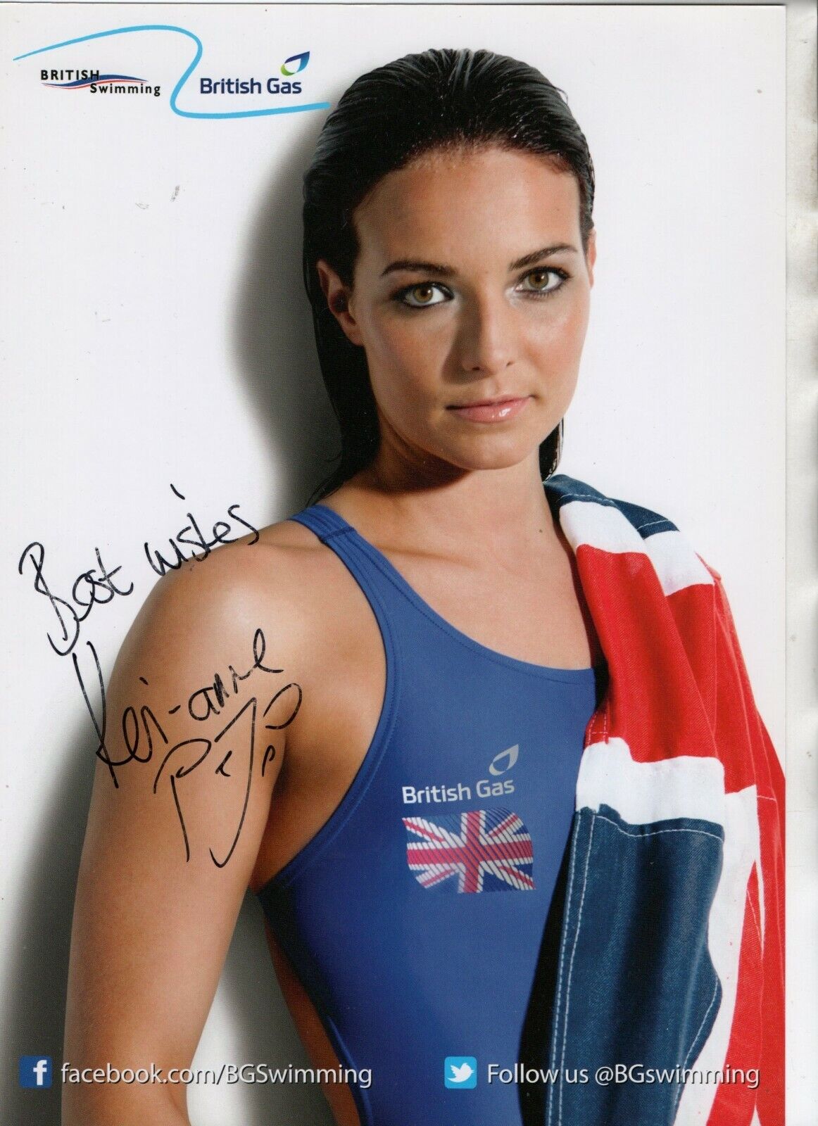 Keri Anne Payne Signed Photo Poster painting British Olympic Swimmer 12x8 Promo Autographed