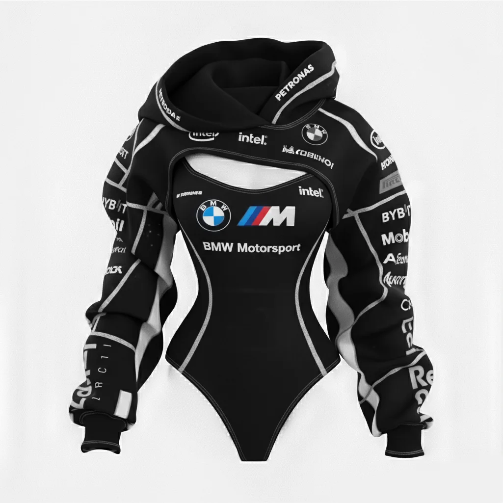 2026 New Women's Racing Team Logo Digital Print Irregular Cut Suit
