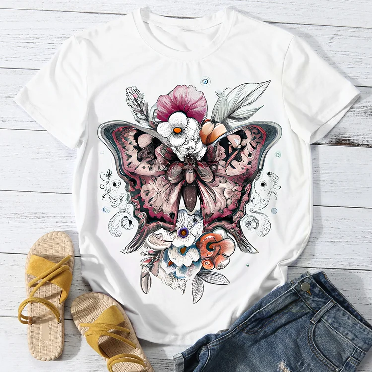 Attractive Butterfly  Women Round Neck T-shirt BSTCA0010