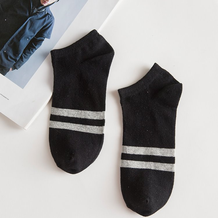 Summer Thin Cotton Two-Bar Men's Sports Socks 