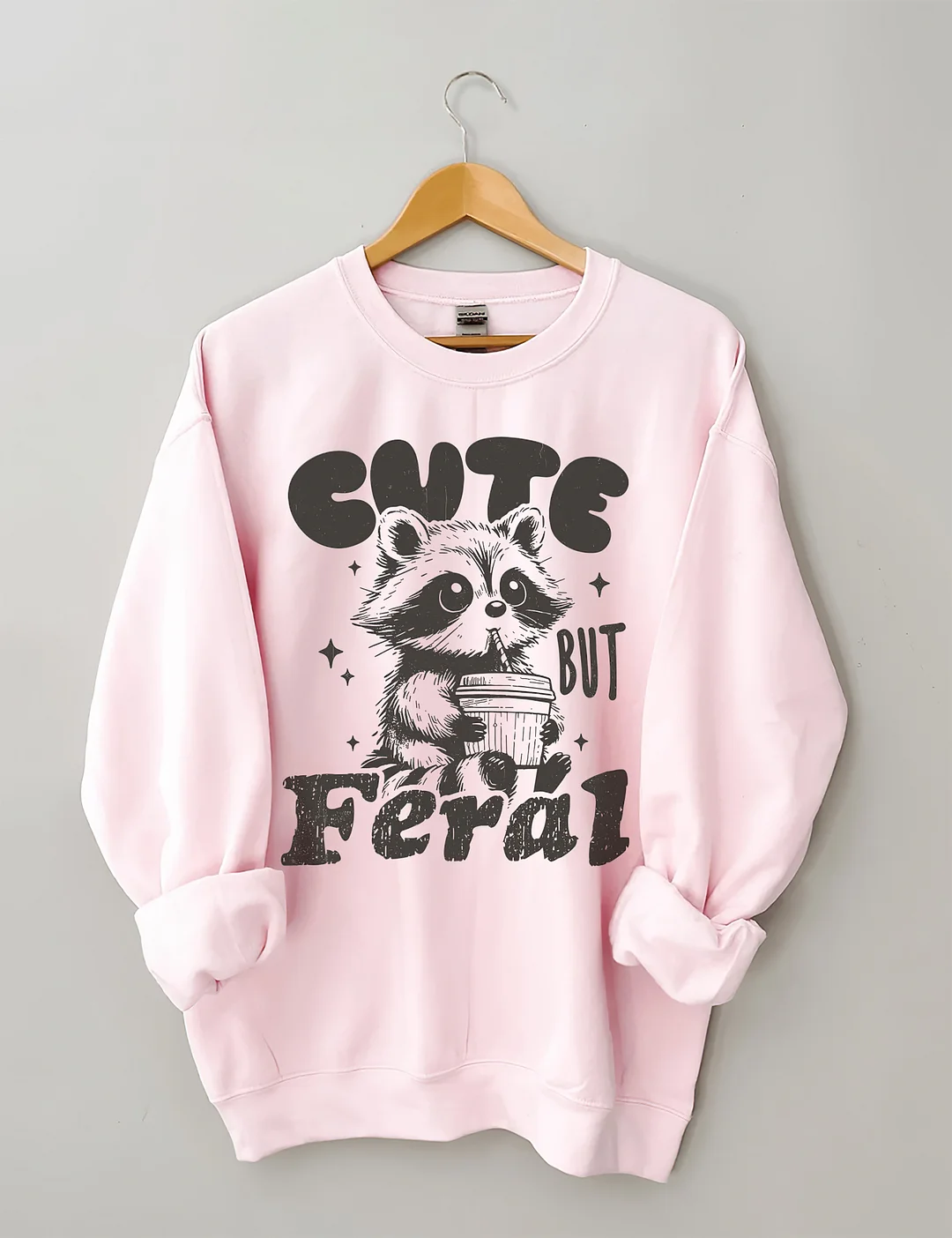 Cute But Feral Raccoon Sweatshirt