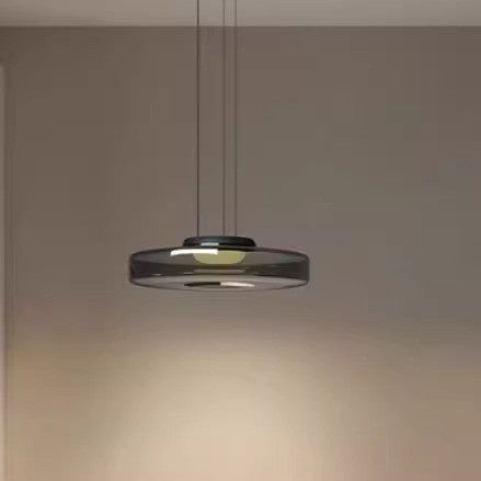 Contemporary Scandinavian Round Glass Iron LED Pendant Light For Bedroom