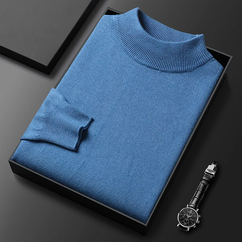 Men's Solid Color Half Turtleneck Sweater