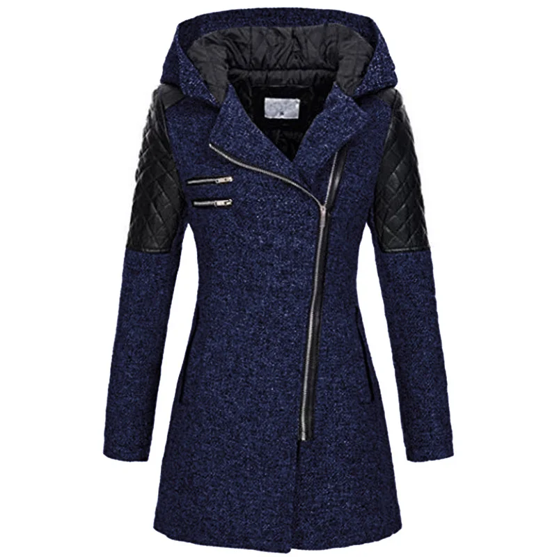 Nigikala Nigikala Explosion Of Women's Autumn And Winter Long Hooded Loose Zip-Chain Coat