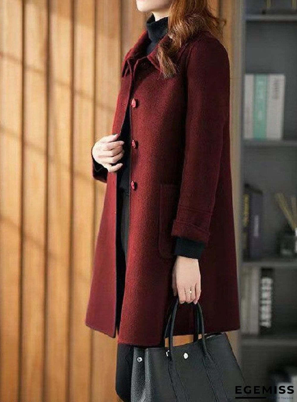 Fall/Winter Fashion Solid Color Woolen Coat | EGEMISS