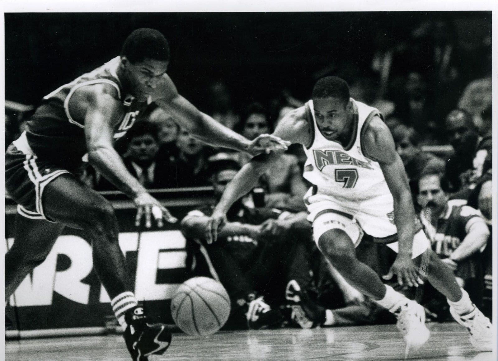 Kenny Anderson & Robert Parrish 1992 Press Original Photo Poster painting Bob Olen Nets Celtics