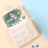 (US Local)Flowers Grass Pill Storage Box Diamond Painting Pill Case for Art Craft