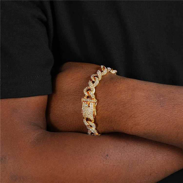 12MM Iced Out Cuban Link Infinity 8INCH Bracelet
