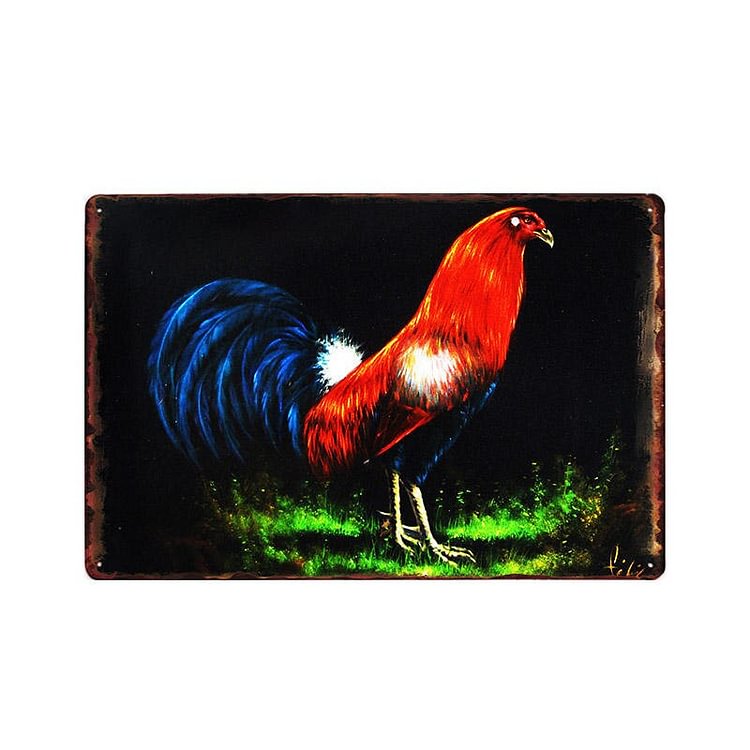 Chicken - Rooster Vintage Tin Signs/Wooden Signs - 7.9x11.8in & 11.8x15.7in