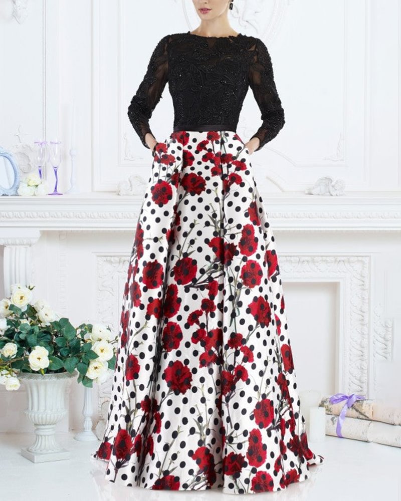 Versatile Elegant Print Women's Maxi Dress