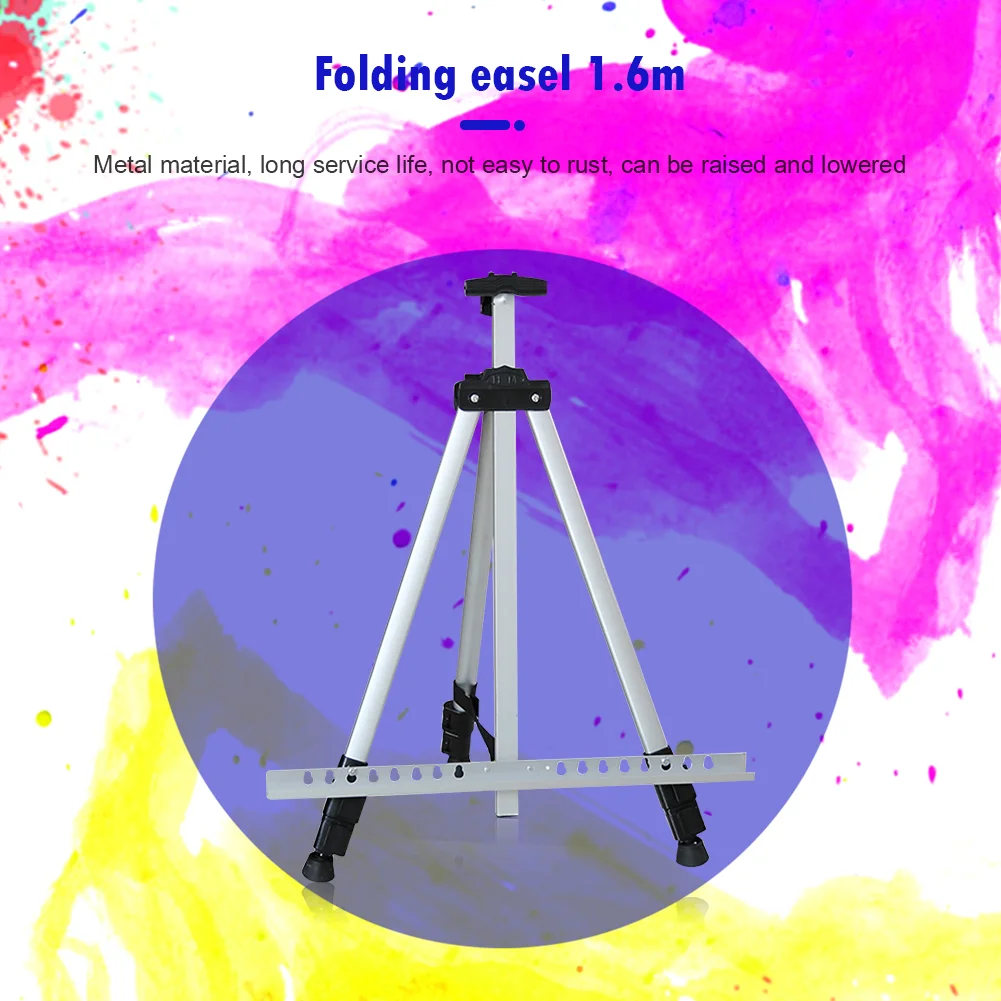 1.6m Aluminium Alloy Folding Painting Frame Adjustable Tripod Display Shelf