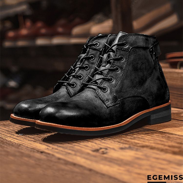 Cow Split Leather Men Boots Comfortable Boots Men Footwear Rubber Ankle Boots Men's Shoes | EGEMISS