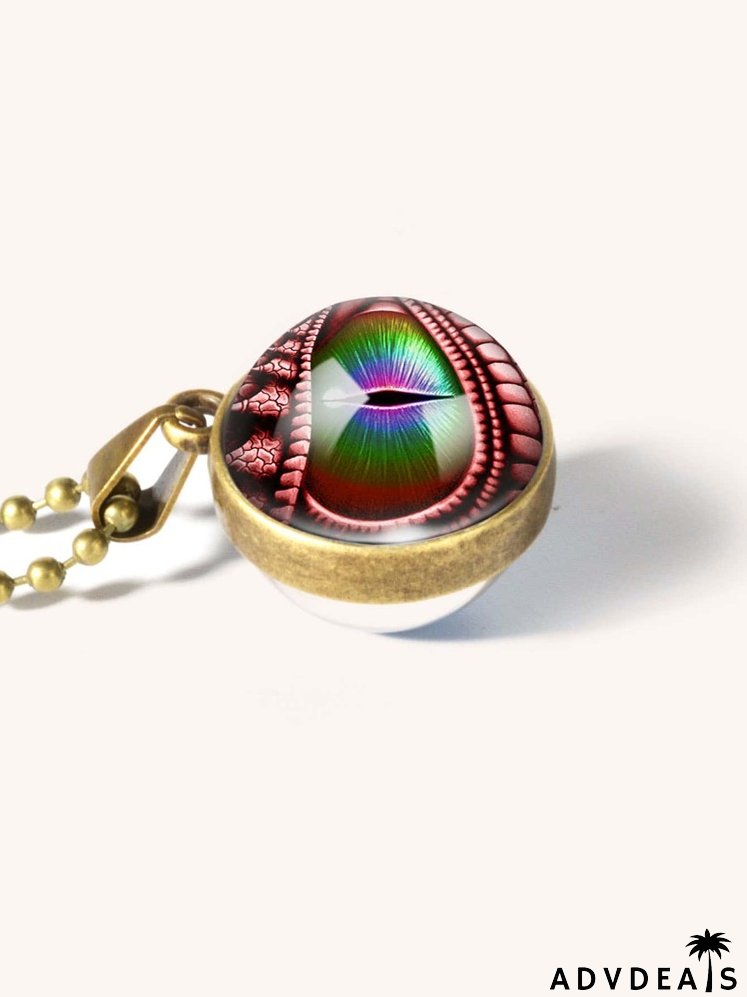 Eye Detail Ball Pendant Necklace