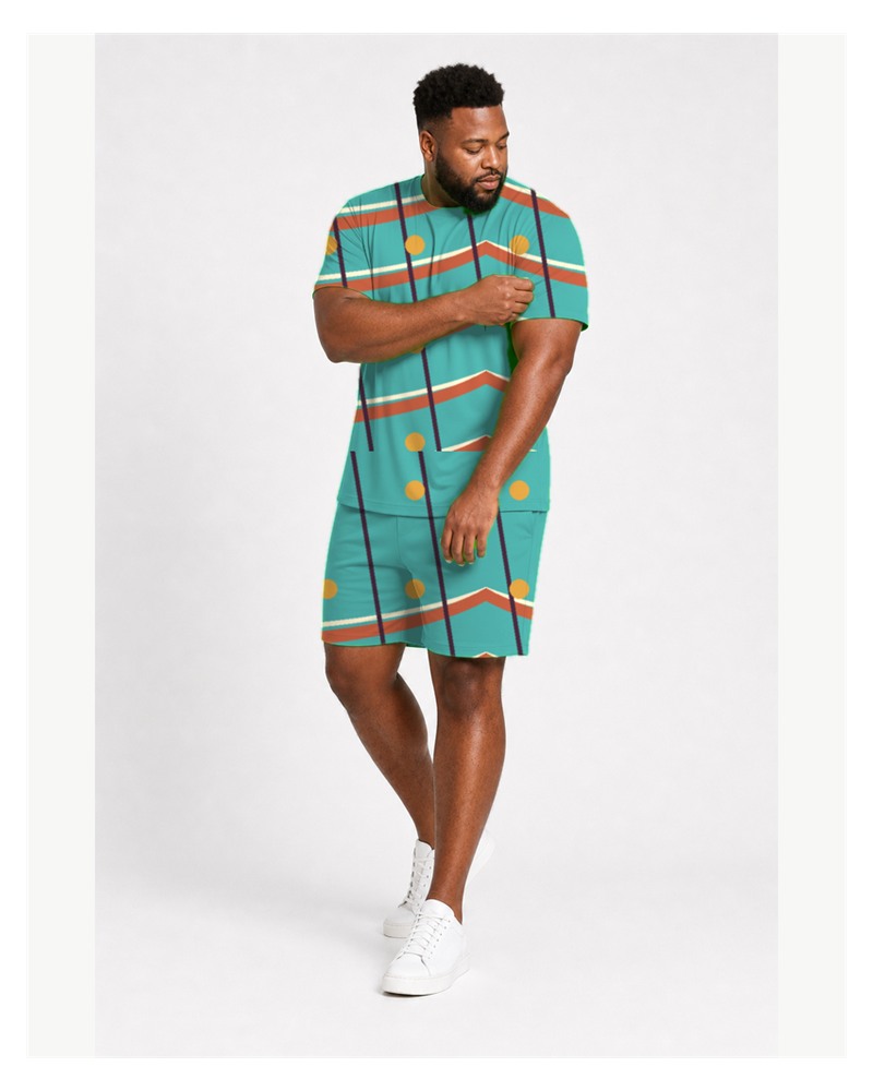 Big & Tall Canyon Drift Digital Print T-Shirt and Shorts Set