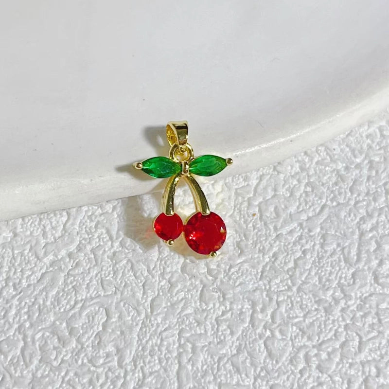 1 Piece Copper Cherry Pendant