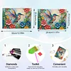 Bo&icirc;te de rangement DIY pour un kit de peinture en diamant &agrave; motif de fleurs colibris pour d&eacute;butants